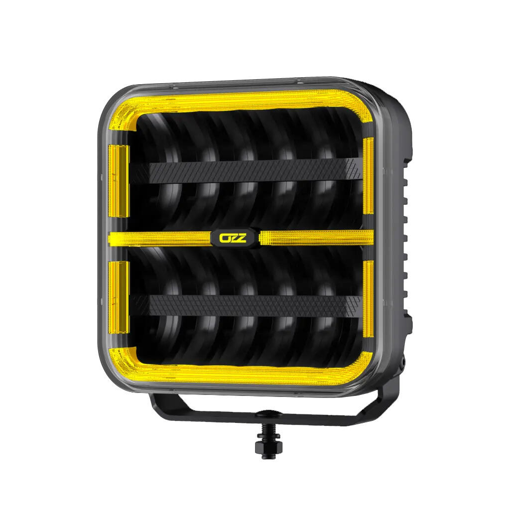 OZZ SQR 9″ fjernlys 210mm (Sort hus) – med park- og varsellys, 21000 lumen