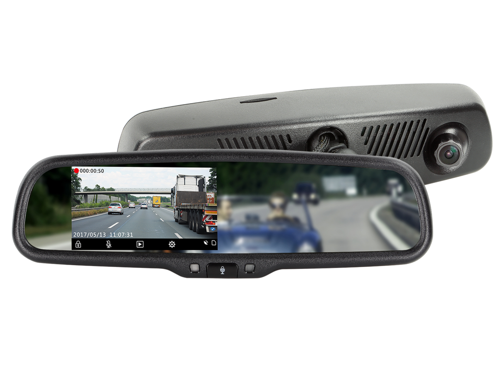 Speilmonitor m/dash cam – 4,3″, HD Dashcam, 1X video inn