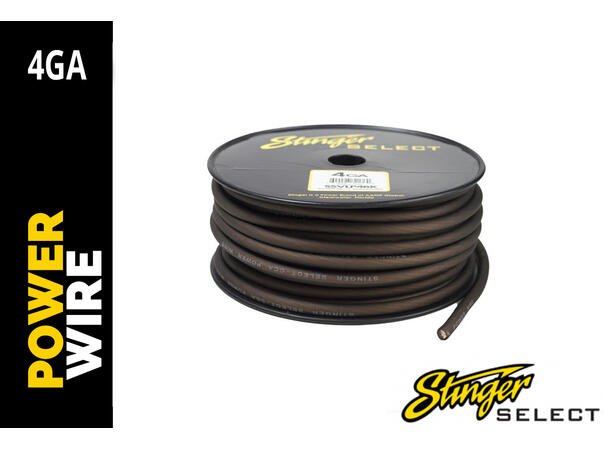 Stinger Select 4GA Sort strømkabel
