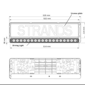 Strands LED-lys integrert i skiltholder – Oppgradert Nuuk E-line, 8100 lumen, 20″