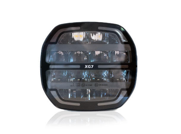 XG7 LED Fjernlys, Sort – Flerfarget parklys – hvit, gul og grønn.