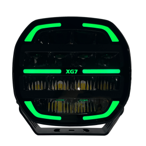 XG7 LED Fjernlys, Sort – Flerfarget parklys – hvit, gul og grønn.
