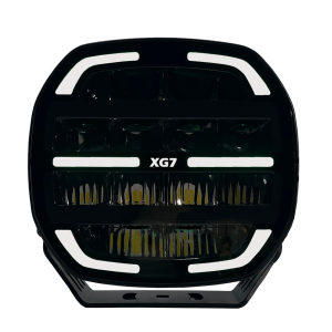 XG7 LED Fjernlys, Sort – Flerfarget parklys – hvit, gul og grønn.