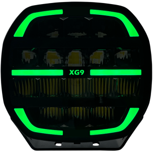 XG9 LED Fjernlys, Hvit – Flerfarget parklys – hvit, gul og grønn.