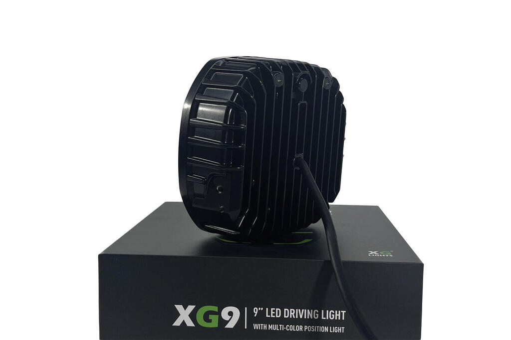 XG9 LED Fjernlys, Sort – Flerfarget parklys – hvit, gul og grønn.