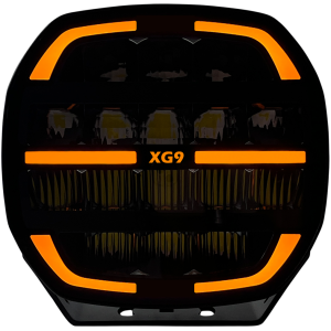 XG9 LED Fjernlys, Sort – Flerfarget parklys – hvit, gul og grønn.