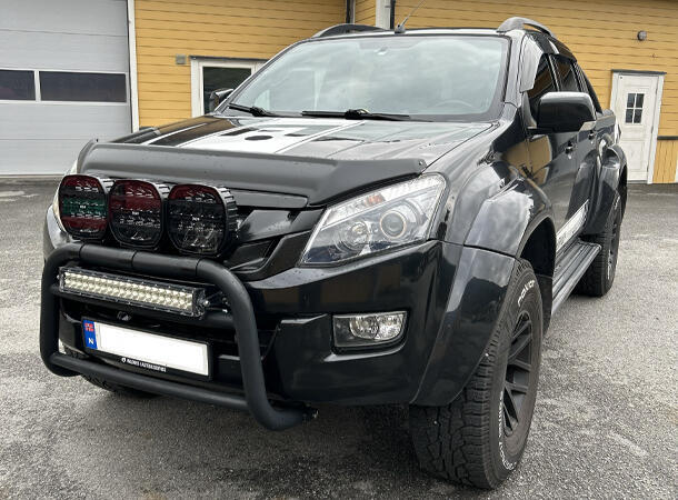 XG9 LED Fjernlys, Sort – Flerfarget parklys – hvit, gul og grønn.