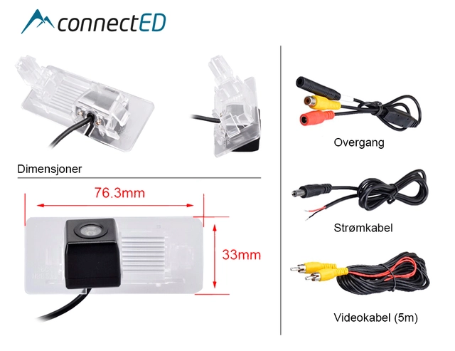 ConnectED Ryggekamera (skiltlys) (CVBS)