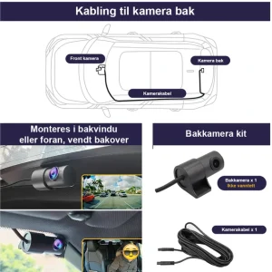 FITCAMX Integrert 4K Dashcam (foran+bak)