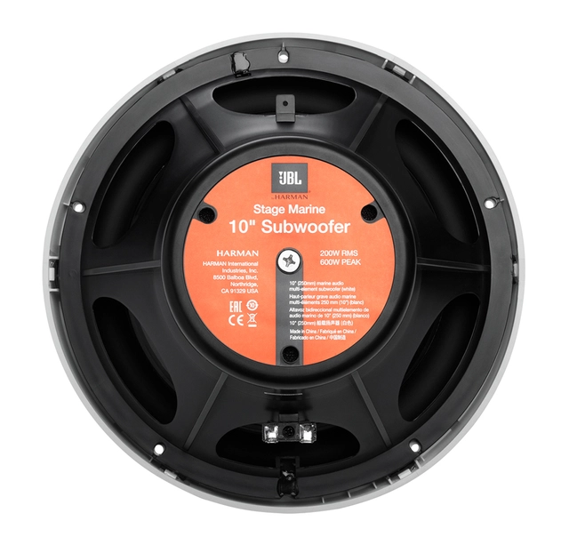 JBL Marine, 10″ subwoofer hvit
